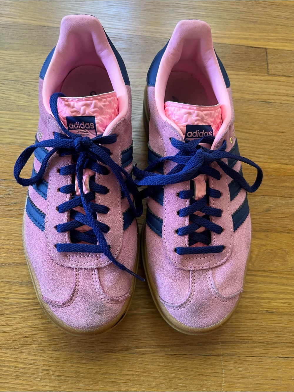 adidas gazelle Pink and Navy Suede Sneakers